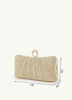 front Ruched Sparkling Clutch Bag