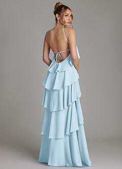 Azazie Deena Bridesmaid Dresses Sky Blue A-Line Ruched Chiffon Dress image2