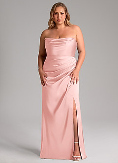 Azazie Leonis Final Sale Sangria Mermaid Pleated Stretch Satin Convertible Dress image8