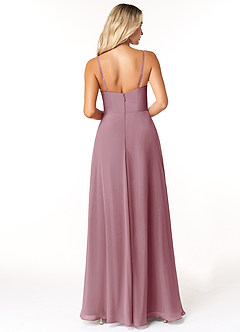 Azazie Moira Bridesmaid Dresses Vintage Mauve A-Line Scoop Chiffon Dress image2