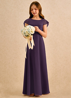 Azazie Kittie Girls Formal Flower Girl Klänningar Klänning A-Line i Chiffong image3