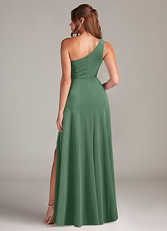 Azazie Brooke Jurken voor bruidsmeisjes Jurk van flueel met A-Lijn One-Shoulder Eucalyptus image5