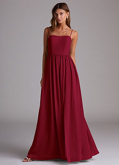 Azazie Calianna Bridesmaid Dresses Burgundy A-Line Off the Shoulder Chiffon Convertible Dress image4