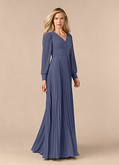 Azazie Zina Kleider für die Brautmutter A-Linie Plissee Chiffon Kleid Sturm image2