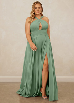 Christian Siriano Bridal for Azazie 1009 Bridesmaid Dresses Matcha A-Line Pleated Chiffon Dress image9