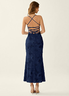 Octavenlly Navy Blue Lace Mesh Wedding Guest image2