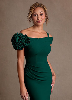 Azazie Gwynne vestidos de madre de la novia Vestido de Pino de Crepé elástico de Corte Sirena con Vestidos sin tirantes image5