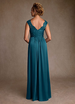 Azazie Amethyst Kleider für die Brautmutter A-Linie Spitze Kleid Tintenblau image2