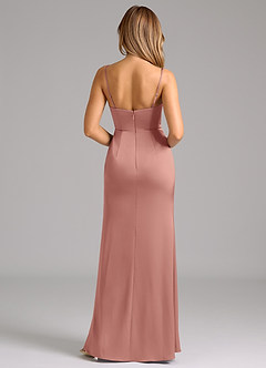 Azazie Aimee Robes de demoiselle d'honneur Robe Trapèze en Satin extensible Encolure en Forme de Cœur Rosette image2