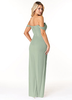 Azazie Tessa Bridesmaid Dresses Dusty Sage Sheath Sweetheart Off-The-Shoulder Mesh Convertible Dress image5
