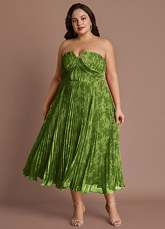 Lyanna Green Multi Pleated Midi Dress image1