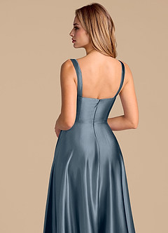 Azazie Shaude Bridesmaid Dresses Twilight A-Line Pleated Metallic Satin Dress image7