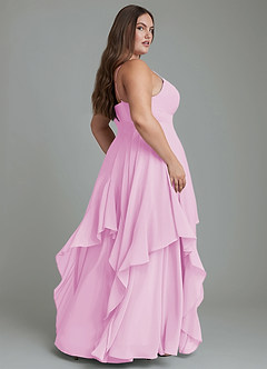Azazie Zaina Bridesmaid Dresses Candy Pink A-Line Chiffon Dress image8