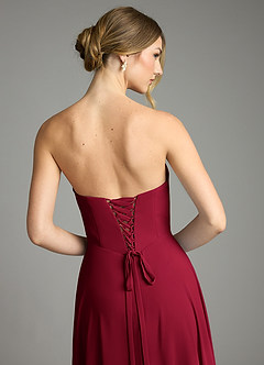 Azazie Ayla Abiti da Damigella Abito A-Line in Chiffon Scollo a Cuore Borgogna image11