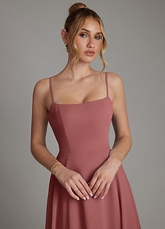 Azazie Elita Bridesmaid Dresses Amethyst A-Line Pleated Chiffon Dress image3