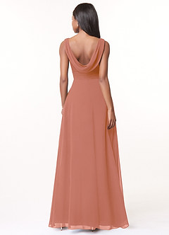 Azazie Karina Bridesmaid Dresses MAI TAI A-Line Pleated Chiffon Dress image2