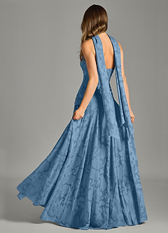 Azazie Gabriela Bridesmaid Dresses Steel Blue A-Line Strapless Floral Burnout Dress image2