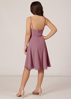 Azazie Kalie Junior Agave A-Line with Belt Chiffon Dress image4