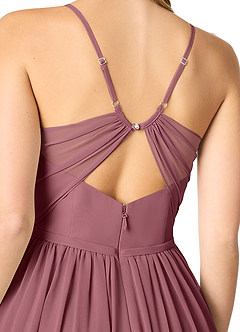 Azazie Cora Bridesmaid Dresses Desert Rose A-Line Pleated Chiffon Dress image3