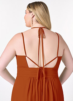 Azazie Farren Bridesmaid Dresses Paprika A-Line Pleated Chiffon Convertible Dress image14