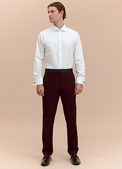 front Hudson Burgundy Peak Lapel Tuxedo
