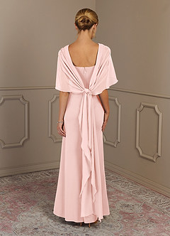 Azazie Dion Mother of the Bride Dresses Blushing Pink Sheath Scoop Stretch Crepe Dress image6