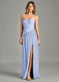 Azazie Becka Bridesmaid Dresses Ice A-Line Strapless Chiffon Dress image3