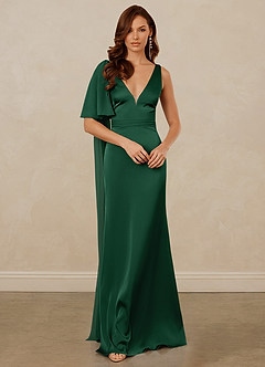 Christian Siriano Bridal for Azazie 1011 Robes de demoiselle d'honneur Robe Sirène en Satin extensible Arc Vert Foncé image3