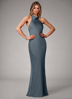 Azazie Velli Bridesmaid Dresses Twilight Mermaid Stretch Satin Dress image1