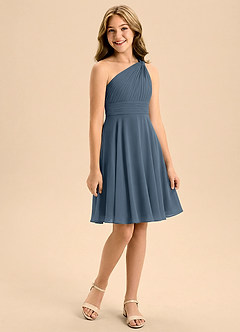 Azazie Charlize Junior Klä av A-Line i Chiffong Plisserad image3