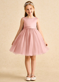 Azazie Jani Flower Girl Dresses Rosette A-Line Bow Tulle Dress image4
