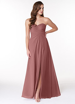 Azazie Arabella Allure Bridesmaid Dresses Desert Rose A-Line Sweetheart Neckline Chiffon Convertible Dress image1