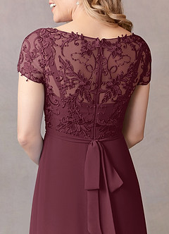 Azazie Mamie Kleider für die Brautmutter A-Linie Spitze Chiffon Kleid Cabernetrot image6
