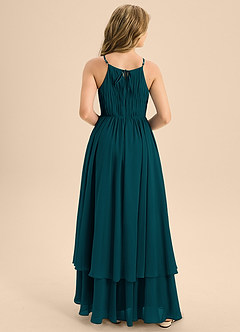 Azazie Elliora Junior Pine A-Line Pleated Chiffon Dress image2