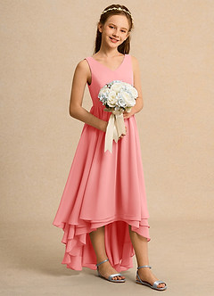 Azazie Kitten Junior Formal Flower Girl Klänningar Klä A-Line i Chiffong image3