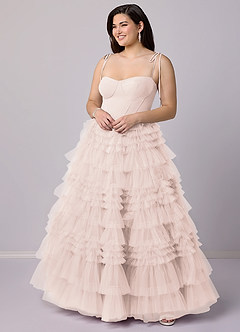 Barbie ♥ Azazie Bridesmaid Dresses Rose Petal A-Line Sweetheart Neckline Tulle Dress image8