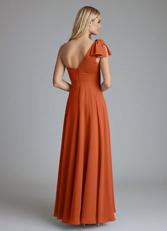 Azazie Elinora Final Sale Black A-Line One Shoulder Chiffon Dress image4