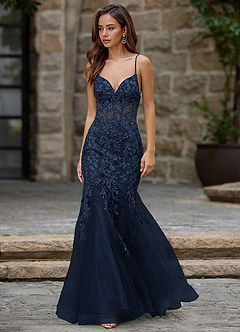 Dentelle Marynarka Wojenna Suknia balowa syrena image6