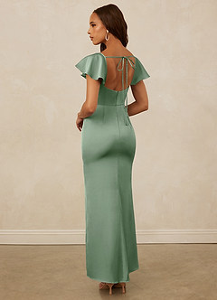 Christian Siriano Bridal for Azazie 1005 Bridesmaid Dresses Matcha Sheath Sweetheart Neckline Stretch Satin Dress image2