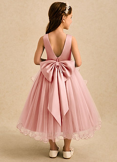 Azazie Savannah Flower Girl Dresses Rosette Ball-Gown Lace Tulle Dress image2