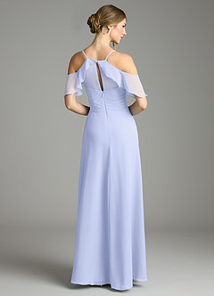 Azazie Dakota Bridesmaid Dresses Lavender A-Line V-Neck Pleated Chiffon Dress image2