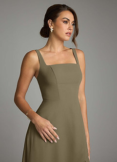 Azazie Debra Bridesmaid Dresses Willow Green A-Line with Pockets Chiffon Convertible Dress image3