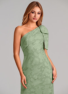 Azazie Yuanna Brudtärnklänningar Klä av Sjöjungfru i Blommig Utbrändhet Ena axeln Dusty Sage image7