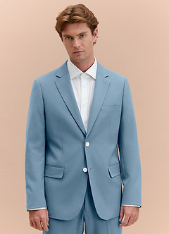 front James Light Blue Structured Stretch Suit Jacket