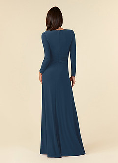 Azazie Natalya Mother of the Bride Dresses Neptune A-Line Pleated Luxe Knit Dress image4