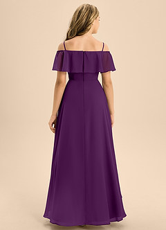 Azazie Maggie Junior A-Linie Schulterfrei Chiffon Kleid Traube image6