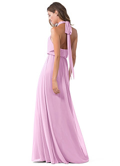 Azazie Landry Final Sale Candy Pink A-Line Pleated Mesh Dress image5