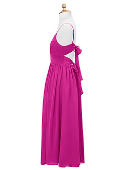 Azazie Zeya Junior Fuchsia A-Line Chiffon Dress image9