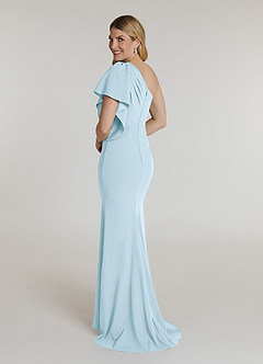 Azazie Pia vestidos de madre de la novia Vestido de Azul Cielo de Crepé elástico de Sirena con Plisado image4