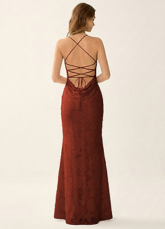Natasha Burnt Umber Jacquard Corset Mermaid Prom Dress image2